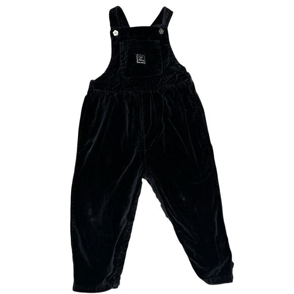 Vintage Old Navy baby Black Velvet look overalls girls size XXL 24-30 months - Picture 1 of 4